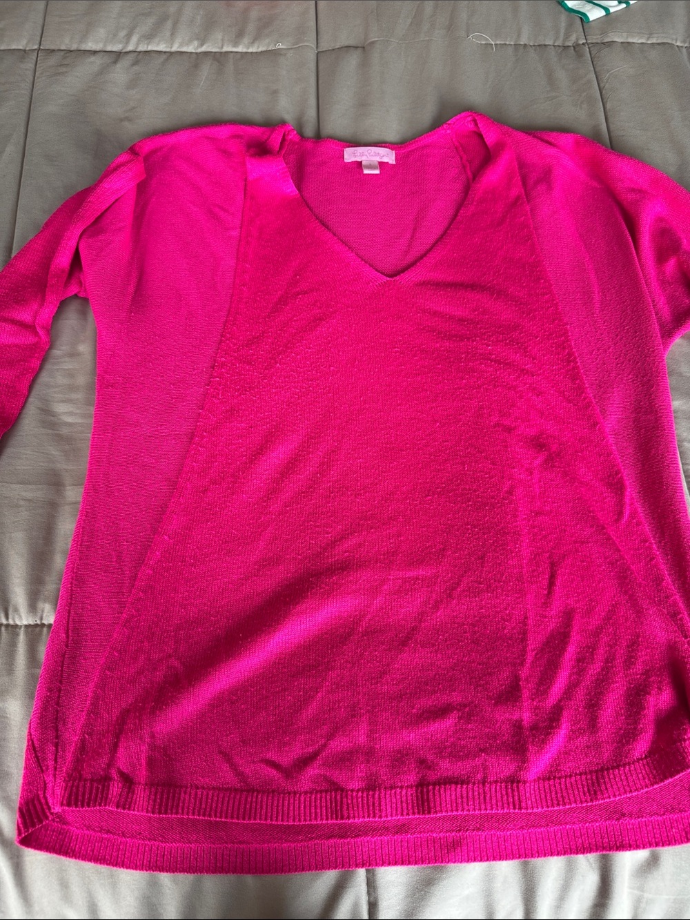 Lilly Pulitzer Fuchsia V-Neck Sweater